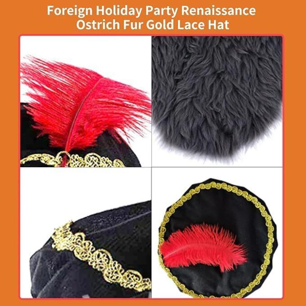1656 Medieval Hat With Beard, Medieval Renaissance Hat View 2